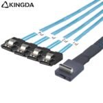 Right angle 90 degree PCIE Oculink SFF 8611 4I To 4X SATA 7P High-Speed Connection cables - Image 2
