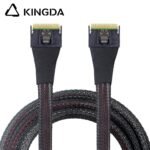 Fully enclosed anti-slip insertion anti-tilt insertion Slim SAS SFF 8654 8I (74P) To SFF 8654 8i male to male High speed data Connection Cable - Image 2