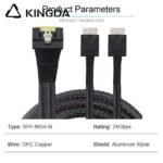 Fully enclosed anti-slip insertion anti-tilt insertion Slim SAS SFF 8654 8I (74P) to Dual Oculink SFF 8611 4i High speed data Connection Cable - Image 3