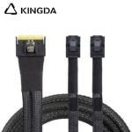 Fully enclosed anti-slip insertion anti-tilt insertion Slim SAS SFF 8654 8I (74P) to dual SFF 8643 High speed data Connection Cable - Image 2