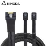 Fully enclosed anti-slip insertion anti-tilt insertion Slim SAS SFF 8654 8I (74P) to dual SFF 8643 High speed data Connection Cable - Image 2