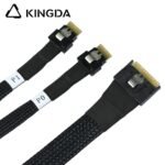 Fully enclosed anti-slip insertion anti-tilt insertion Slim SAS SFF 8654 8I (74P) to dual SFF 8654 4i High speed data Connection Cable - Image 2