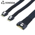 Fully enclosed anti-slip insertion anti-tilt insertion Slim SAS SFF 8654 8I (74P) to dual SFF 8654 4i High speed data Connection Cable - Image 2