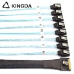 Fully enclosed anti-slip insertion anti-tilt insertion Slim SAS SFF 8654 8I (74P) to 8 SATA 7P female High speed data Connection Cable - Image 2