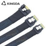 Fully enclosed anti-slip insertion anti-tilt insertion Slim SAS SFF 8654 8I (74P) to dual SFF 8654 4i High speed data Connection Cable - Image 3