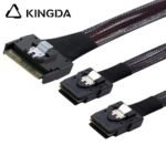 Fully enclosed anti-slip insertion anti-tilt insertion Slim SAS SFF 8654 8I (74P) to dual SFF 8087 High speed data Connection Cable - Image 3