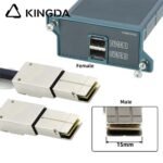 SAS HD 32P CAB-STACK-E server stacked with FlexStack switches and high-speed cable harness - Image 2