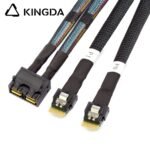 Dual Slim SAS SFF 8654 4I (38P) to dual port sff 8643 High speed data Connection Cable - Image 2