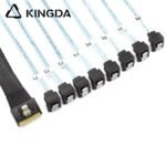 Fully enclosed anti-slip insertion anti-tilt insertion Slim SAS SFF 8654 8I (74P) to 8 right angle 90-degree SATA 7P female High speed data Connection Cable - Image 3