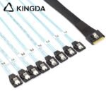 Fully enclosed anti-slip insertion anti-tilt insertion Slim SAS SFF 8654 8I (74P) to 8 SATA 7P female High speed data Connection Cable - Image 3