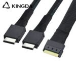 Fully enclosed anti-slip insertion anti-tilt insertion Slim SAS SFF 8654 8I (74P) to Dual Oculink SFF 8611 4i High speed data Connection Cable - Image 5