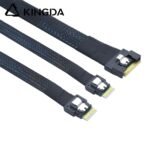 Fully enclosed anti-slip insertion anti-tilt insertion Slim SAS SFF 8654 8I (74P) to dual SFF 8654 4i High speed data Connection Cable - Image 4