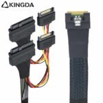 Fully enclosed anti-slip insertion anti-tilt insertion Slim SAS SFF 8654 8I (74P) to Dual U.2 SFF 8639 with SATA 15P Data Connection Cable - Image 4