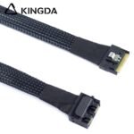 Fully enclosed anti-slip insertion anti-tilt insertion Slim SAS SFF 8654 8I (74P) to dual port SFF 8643 High speed data Connection Cable - Image 4