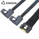 Fully enclosed anti-slip insertion anti-tilt insertion Slim SAS SFF 8654 8I (74P) to Dual right turn right bend SFF-8087 High speed Data Connection Cable - Image 4