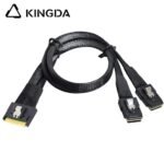 Fully enclosed anti-slip insertion anti-tilt insertion Slim SAS SFF 8654 8I (74P) to dual SFF 8087 High speed data Connection Cable