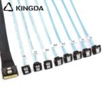 Fully enclosed anti-slip insertion anti-tilt insertion Slim SAS SFF 8654 8I (74P) to 8 right angle 90-degree SATA 7P female High speed data Connection Cable - Image 4