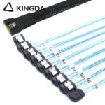 Fully enclosed anti-slip insertion anti-tilt insertion Slim SAS SFF 8654 8I (74P) to right turn right bend SATA 7P female High speed data Connection Cable - Image 5