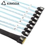 Fully enclosed anti-slip insertion anti-tilt insertion Slim SAS SFF 8654 8I (74P) to 8 SATA 7P female High speed data Connection Cable - Image 4