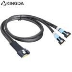 Fully enclosed anti-slip insertion anti-tilt insertion Slim SAS SFF 8654 8I (74P) to Dual MCIO SFF 8654 4I High speed Data Connection Cable