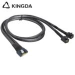 Fully enclosed anti-slip insertion anti-tilt insertion Slim SAS SFF 8654 8I (74P) to dual SFF 8643 High speed data Connection Cable