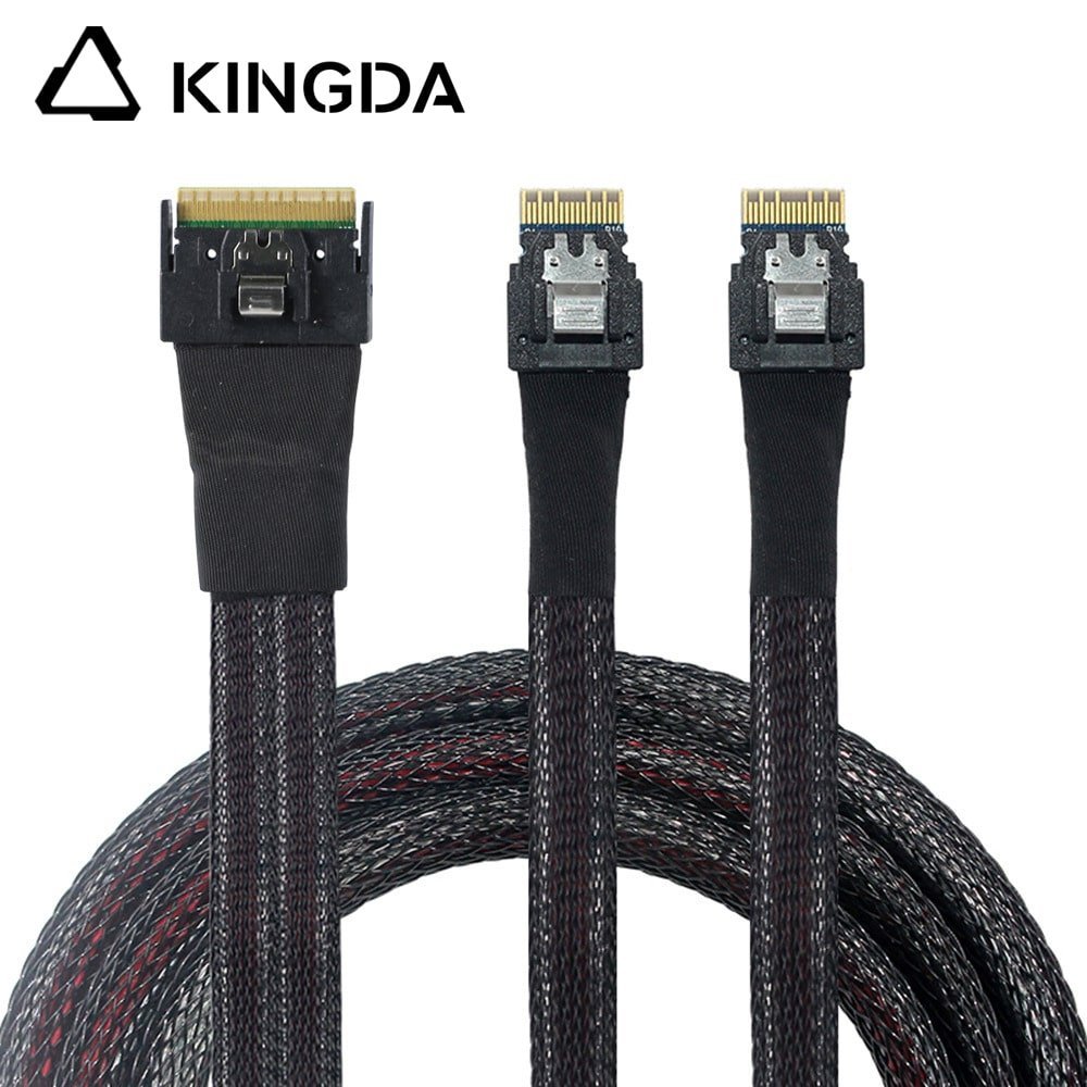 Fully-enclosed-anti-slip-insertion-anti-tilt-insertion-Slim-SAS-SFF-8654-8I-to-dual-SFF8654-4I.jpg Fully enclosed anti-slip insertion anti-tilt insertion Slim SAS SFF 8654 8I (74P) to dual SFF 8654 4i High speed data Connection Cable - Image 1