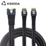 Fully enclosed anti-slip insertion anti-tilt insertion Slim SAS SFF 8654 8I (74P) to dual SFF 8654 4i High speed data Connection Cable