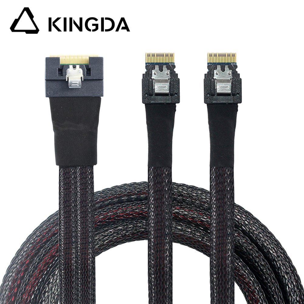 Fully-enclosed-anti-slip-insertion-anti-tilt-insertion-Slim-SAS-SFF-8654-8I-to-dual-SFF8654-4i-2.jpg Fully enclosed anti-slip insertion anti-tilt insertion Slim SAS SFF 8654 8I (74P) to dual SFF 8654 4i High speed data Connection Cable - Image 1