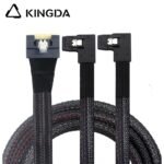 Fully enclosed anti-slip insertion anti-tilt insertion Slim SAS SFF 8654 8I (74P) to dual left turn SFF 8087 High speed data Connection Cable