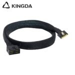 Fully enclosed anti-slip insertion anti-tilt insertion Slim SAS SFF 8654 8I (74P) to dual port SFF 8643 High speed data Connection Cable