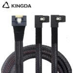 Fully enclosed anti-slip insertion anti-tilt insertion Slim SAS SFF 8654 8I (74P) to Dual right turn right bend SFF-8087 High speed Data Connection Cable