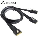 Fully enclosed anti-slip insertion anti-tilt insertion Slim SAS SFF 8654 8I (74P) to dual SFF 8087 High speed data Connection Cable - Image 4