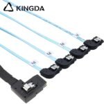 Left bend 90 degree Mini SAS HD SFF-8087 to 4X Left turn 90 degree SATA High Speed Server Internal Connection Wire Harness - Image 4