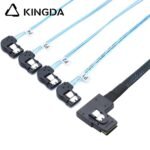 Left bend 90 degree Mini SAS HD SFF-8087 to 4X Left turn 90 degree SATA High Speed Server Internal Connection Wire Harness - Image 3