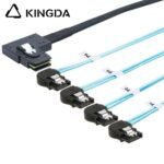 Left bend 90 degree Mini SAS HD SFF-8087 to 4X Left turn 90 degree SATA High Speed Server Internal Connection Wire Harness - Image 5