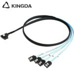 Left bend 90 degree Mini SAS HD SFF-8087 to 4X SATA 7P High Speed Server Internal Connection Wire Harness