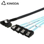 Left bend 90 degree Mini SAS HD SFF-8087 to 4X SATA 7P High Speed Server Internal Connection Wire Harness - Image 4