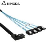 Left bend 90 degree Mini SAS HD SFF-8087 to 4X SATA 7P High Speed Server Internal Connection Wire Harness - Image 5