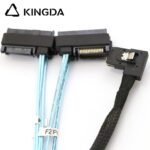 Left bend 90 degree Mini SAS HD SFF-8087 to 4X SFF 8482 2-in-1 High Speed Server Internal Connection Wire Harness - Image 3