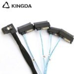 Left bend 90 degree Mini SAS HD SFF-8087 to 4X SFF 8482 2-in-1 High Speed Server Internal Connection Wire Harness - Image 2