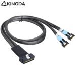 SAS 4.0 Low profile SFF 8654 8I (74P) TO dual MCIO SFF 8654 4I High speed data Connection Cable