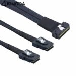 SAS 4.0 Low profile SFF 8654 8I (74P) TO dual SFF 8087 High speed data Connection Cable - Image 2