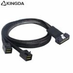SAS 4.0 Low profile SFF 8654 8I (74P) TO dual SFF 8643 High speed data Connection Cable