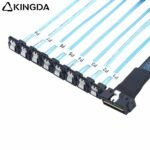 Low profile Slim SAS SFF 8654 8I (74P) to 8 right angle 90-degree SATA 7P female High speed data Connection Cable - Image 3