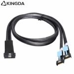 SAS 4.0 Low profile SFF 8654 8I (74P) TO dual MCIO SFF 8654 4I High speed data Connection Cable - Image 2