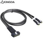 SAS 4.0 Low profile SFF 8654 8I (74P) TO dual SFF 8654 4I High speed data Connection Cable
