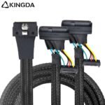 SAS 4.0 Low profile SFF 8654 8I (74P) TO dual U.2 SFF 8639 with SATA 15P High speed data Connection Cable