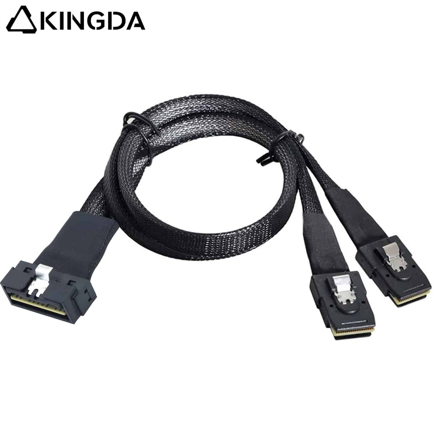 Low-profile-Slim-SAS-SFF-8654-8I-74P-to-dual-straight-sff-8087.jpg SAS 4.0 Low profile SFF 8654 8I (74P) TO dual SFF 8087 High speed data Connection Cable - Image 1