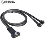 SAS 4.0 Low profile SFF 8654 8I (74P) TO dual SFF 8643 High speed data Connection Cable - Image 2