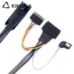 M.2 M-Key SFF-8643 to U.2 SFF-8639 with SATA 15P and right bend right turn SATA 7p Connection Cable